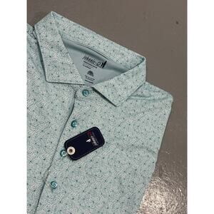 NWT johnnie-O Performance Polo Shirt XL - Blue Floral Burst - Sun Protection